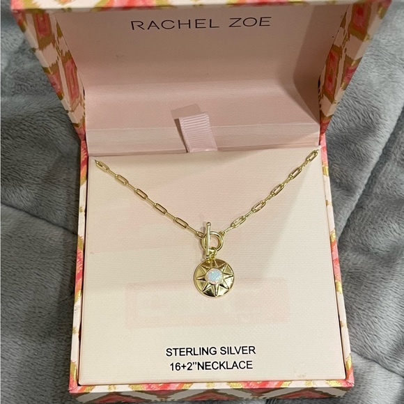 Rachel Zoe Sterling Silver Sun necklace with white opal stone. - Picture 4 of 6